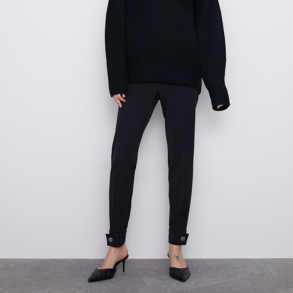 ZARA LEGGINGS WITH ZIP and snap Button Size S